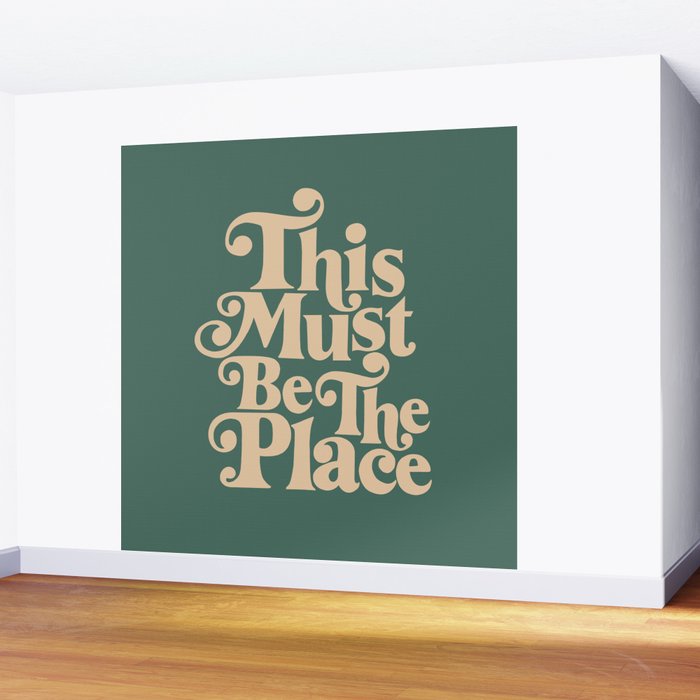 This Must Be The Place - Green & Beige Wall Mural Gallery Image 2