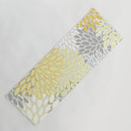 Floral Prints, Soft, Yellow and Gray, Modern Print Art Yoga Mat Gallery Image 1