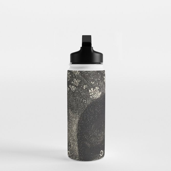The witch - Lionel Lindsay - Wood Engraving Print Black Cat Gothic Water Bottle Gallery Image 3