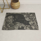 The witch - Lionel Lindsay - Wood Engraving Print Black Cat Gothic Rug Gallery Image 1