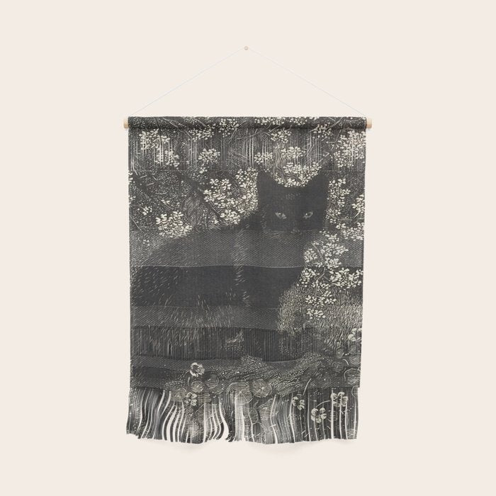 The witch - Lionel Lindsay - Wood Engraving Print Black Cat Gothic Wall Hanging Gallery Image 1