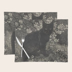 The witch - Lionel Lindsay - Wood Engraving Print Black Cat Gothic Placemat Gallery Image 1