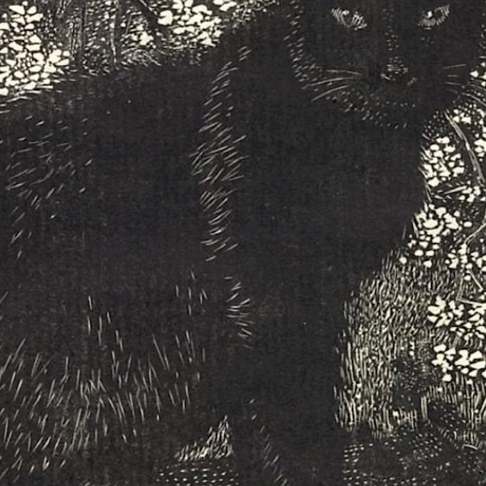 The witch - Lionel Lindsay - Wood Engraving Print Black Cat Gothic Coffee Mug Gallery Image 2