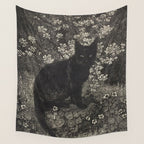 The witch - Lionel Lindsay - Wood Engraving Print Black Cat Gothic Wall Tapestry Gallery Image 4