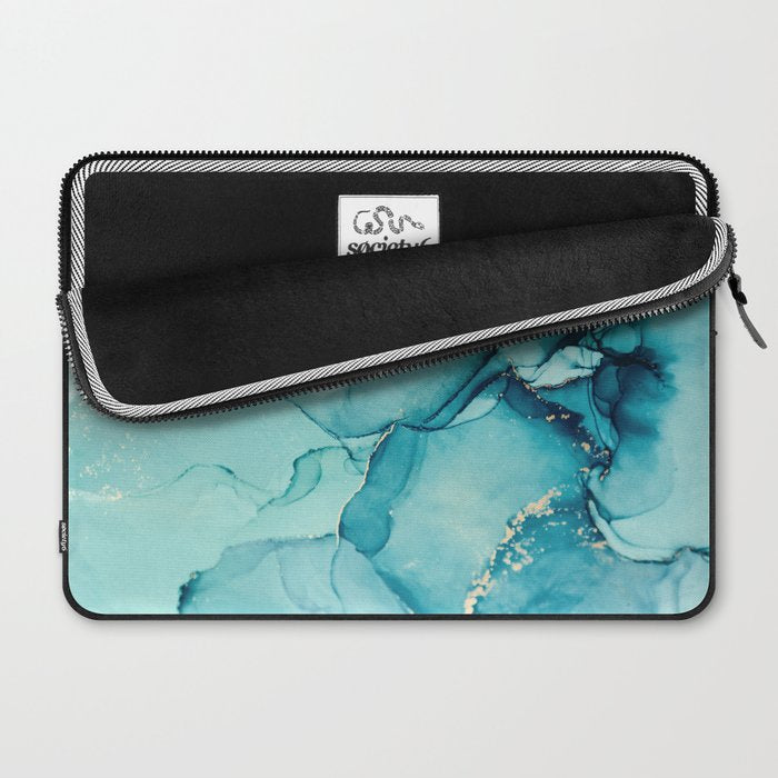 Abstract Turquoise Art Print By LandSartprints Laptop Sleeve Gallery Image 2