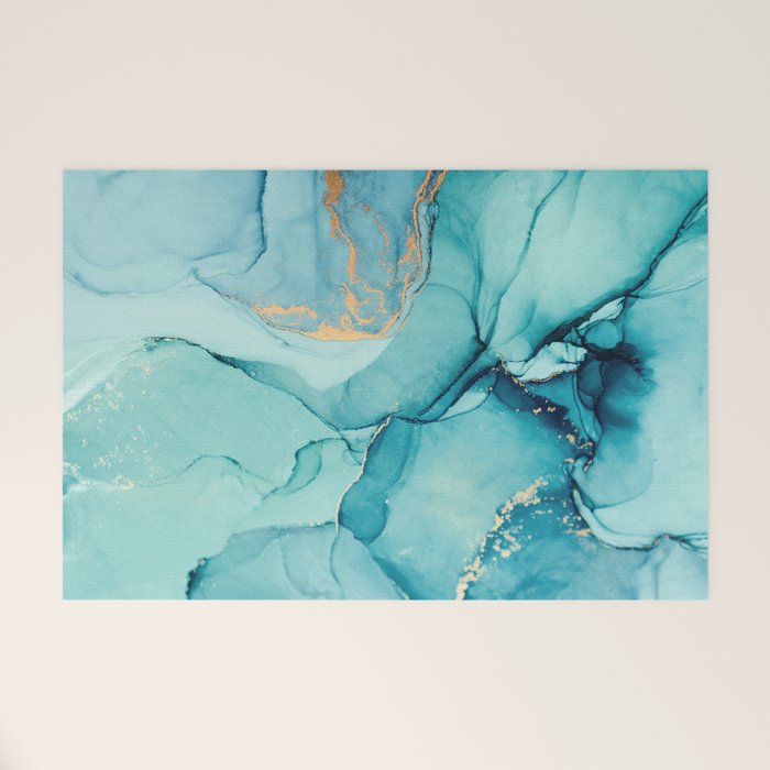Abstract Turquoise Art Print By LandSartprints Welcome Mat Gallery Image 1