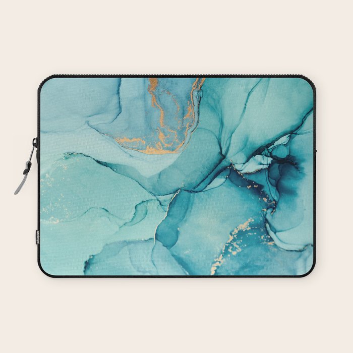Abstract Turquoise Art Print By LandSartprints Laptop Sleeve Gallery Image 1