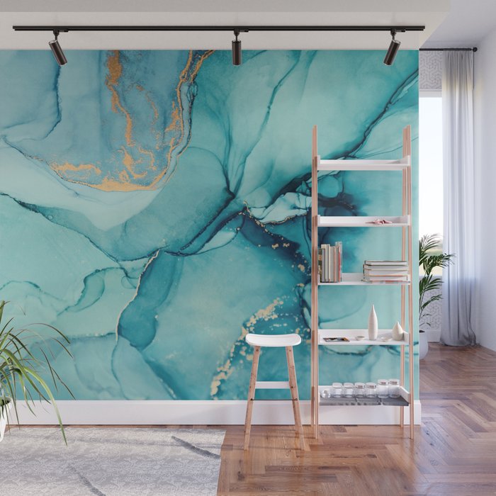 Abstract Turquoise Art Print By LandSartprints Wall Mural Gallery Image 1