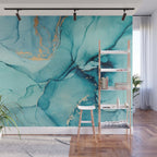 Abstract Turquoise Art Print By LandSartprints Wall Mural Gallery Image 1