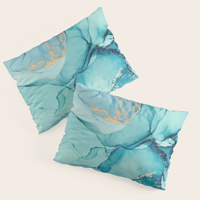 Abstract Turquoise Art Print By LandSartprints Pillow Sham Gallery Image 1