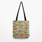 Midcentury Modern Multicolor Fish Pattern in Olive, Mustard, Orange, Teal, Beige Tote Bag Gallery Image 2