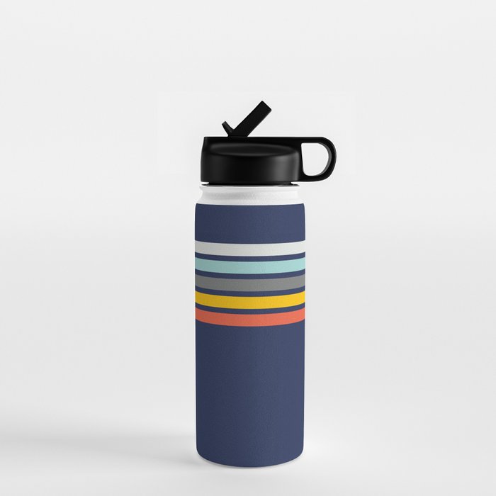 Abstract Minimal Retro Stripes 70s Style - Takakage Water Bottle Gallery Image 1