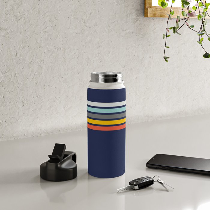 Abstract Minimal Retro Stripes 70s Style - Takakage Water Bottle Gallery Image 4