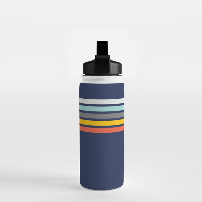 Abstract Minimal Retro Stripes 70s Style - Takakage Water Bottle Gallery Image 2