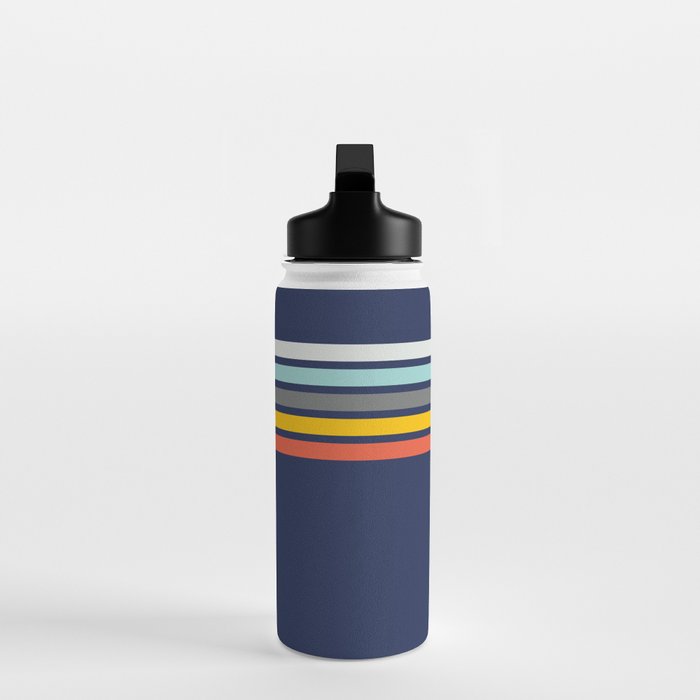Abstract Minimal Retro Stripes 70s Style - Takakage Water Bottle Gallery Image 3