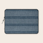 farmhouse stitch - navy blue Laptop Sleeve Gallery Image 1