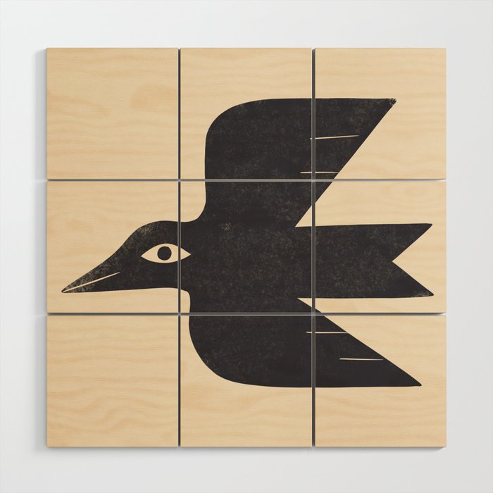 Minimal Blackbird No. 1 Wood Wall Art Gallery Image 1