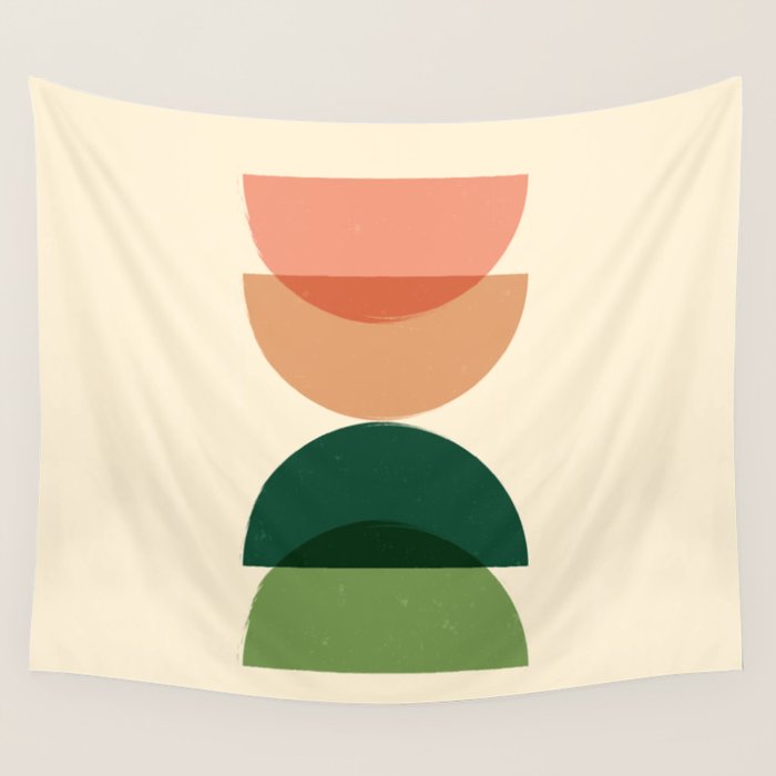 Sun Earth Balance Midcentury Wall Tapestry Gallery Image 4