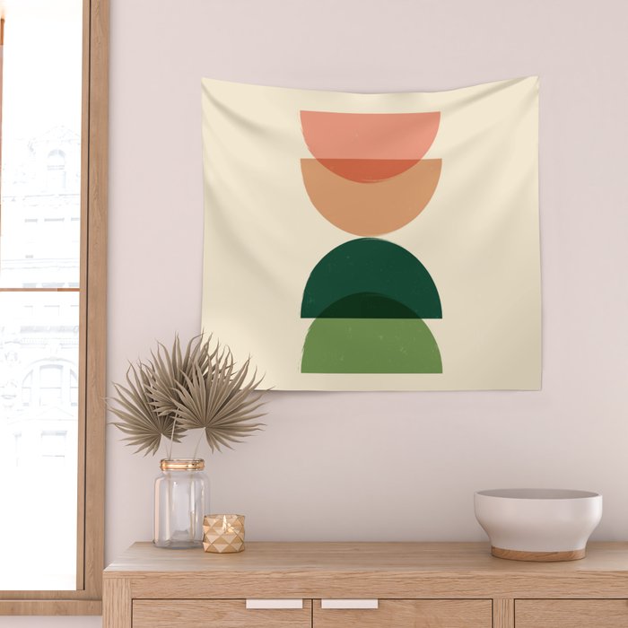 Sun Earth Balance Midcentury Wall Tapestry Gallery Image 2