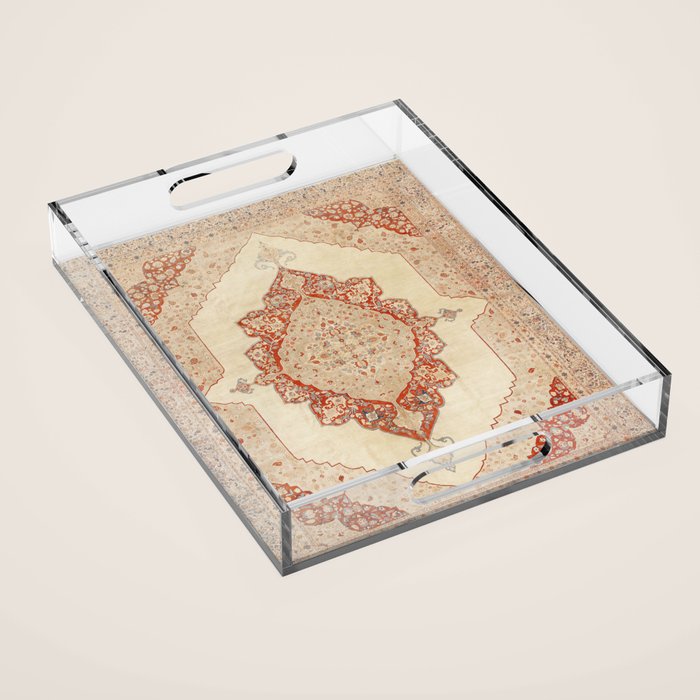 Haji Jalili Tabriz Persian Rug Print Acrylic Tray Gallery Image 1