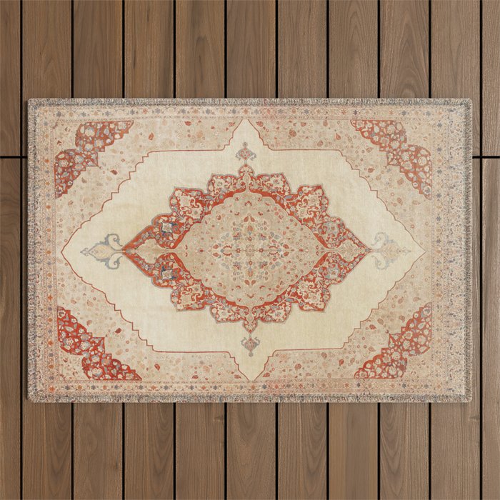Haji Jalili Tabriz Persian Rug Print Outdoor Rug Gallery Image 1