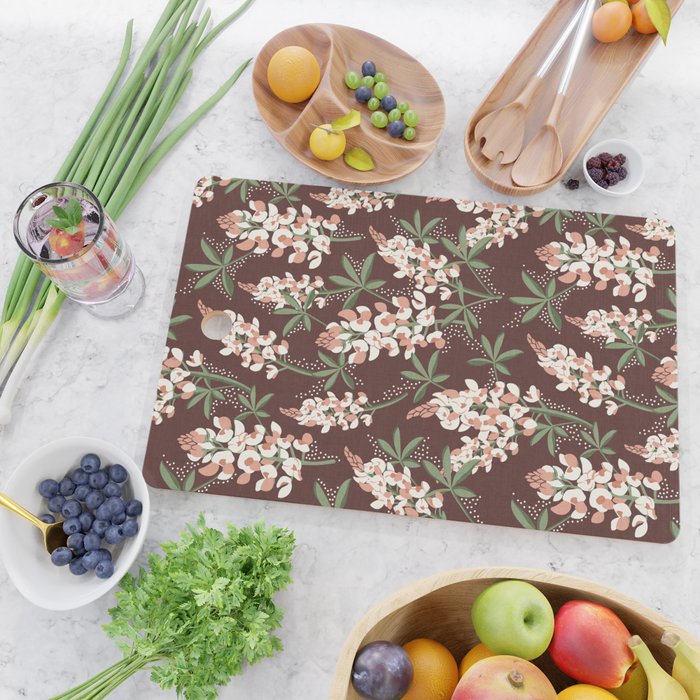 Bluebonnet Floral Brown Peach Multi Cutting Board Gallery Image 2