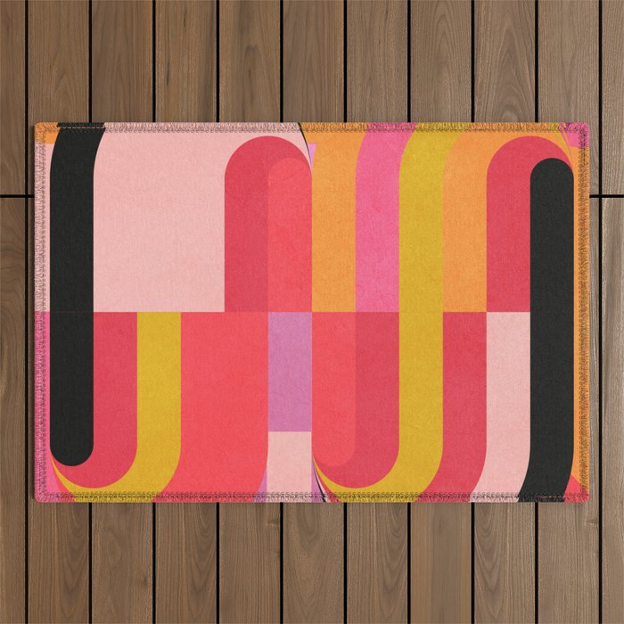 geometric abstract 251 Outdoor Rug Gallery Image 1