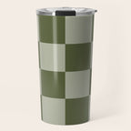 Checkered (Sage & Olive Green) Travel Mug Gallery Image 1