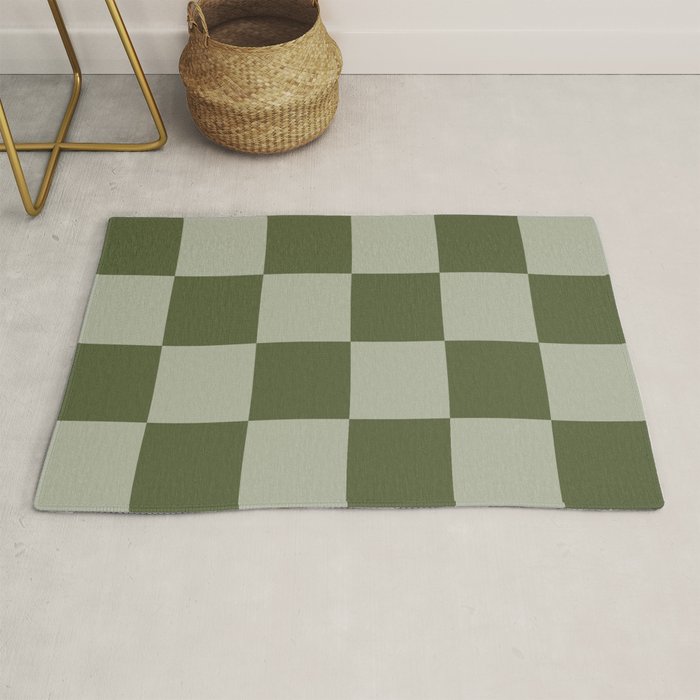 Checkered (Sage & Olive Green) Rug Gallery Image 1