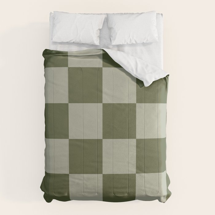 Checkered (Sage & Olive Green) Comforter Gallery Image 6