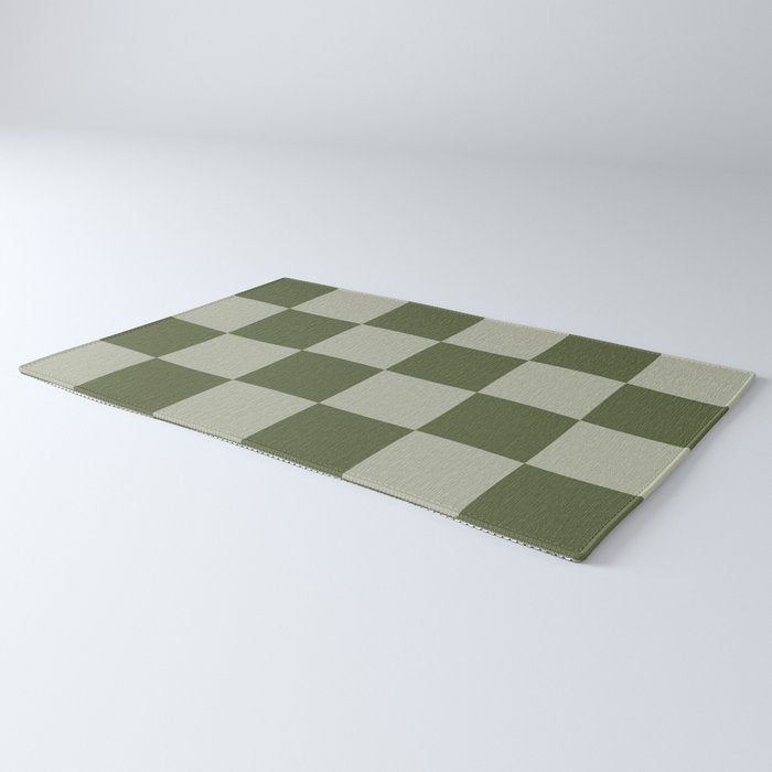 Checkered (Sage & Olive Green) Rug Gallery Image 3