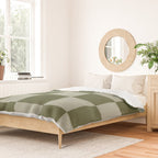 Checkered (Sage & Olive Green) Duvet Cover Gallery Image 2