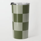 Checkered (Sage & Olive Green) Travel Mug Gallery Image 3