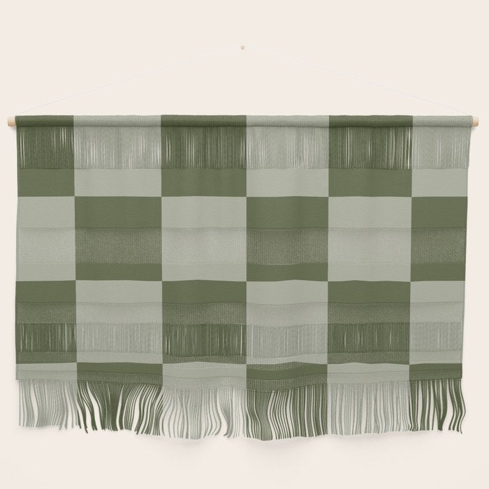 Checkered (Sage & Olive Green) Wall Hanging Gallery Image 1