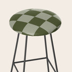 Checkered (Sage & Olive Green) Stool Gallery Image 2