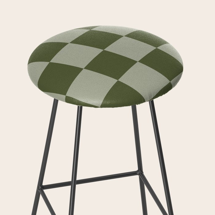 Checkered (Sage & Olive Green) Stool Gallery Image 2