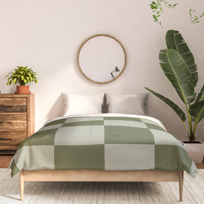 Checkered (Sage & Olive Green) Comforter Gallery Image 3