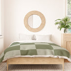 Checkered (Sage & Olive Green) Duvet Cover Gallery Image 3