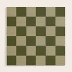 Checkered (Sage & Olive Green) Wood Wall Art Gallery Image 1