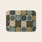 Retro Flowers Check Pattern V Bath Mat Gallery Image 1