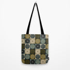 Retro Flowers Check Pattern V Tote Bag Gallery Image 2