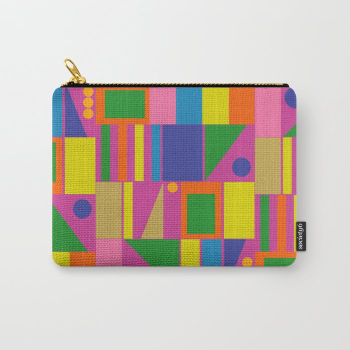 Modtastic Colorful Mid Century Modern Fun Retro Geometric Pattern Carry All Pouch Gallery Image 1