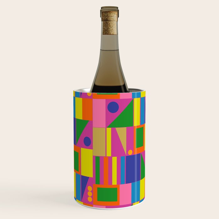 Modtastic Colorful Mid Century Modern Fun Retro Geometric Pattern Wine Chiller Gallery Image 3
