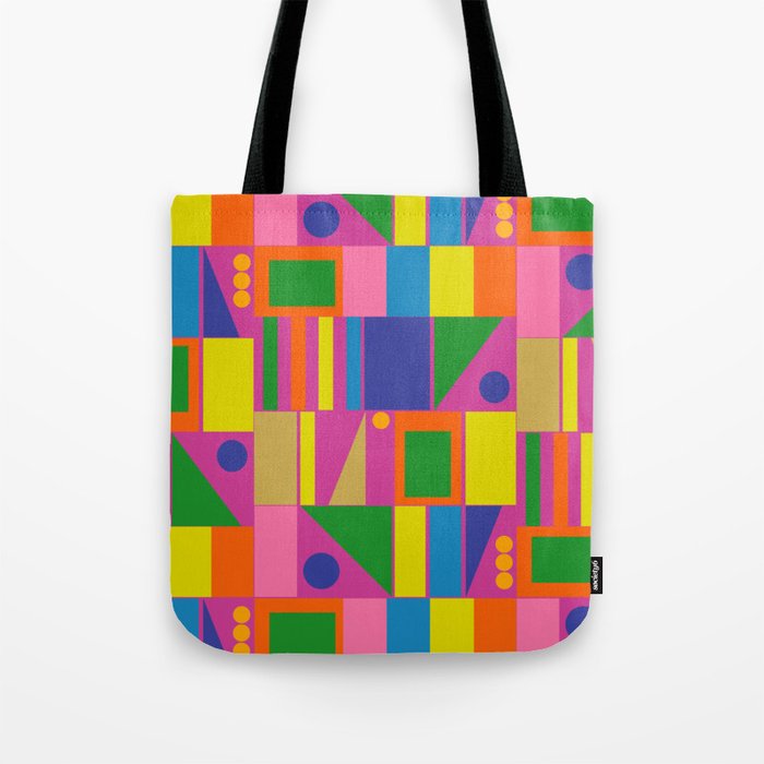Modtastic Colorful Mid Century Modern Fun Retro Geometric Pattern Tote Bag Gallery Image 1