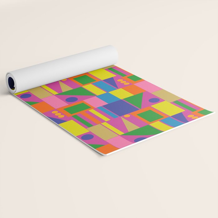 Modtastic Colorful Mid Century Modern Fun Retro Geometric Pattern Yoga Mat Gallery Image 2
