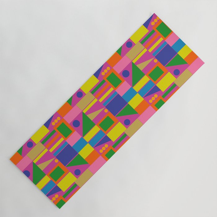 Modtastic Colorful Mid Century Modern Fun Retro Geometric Pattern Yoga Mat Gallery Image 1