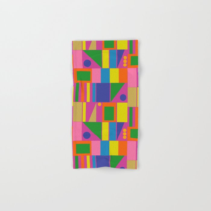 Modtastic Colorful Mid Century Modern Fun Retro Geometric Pattern Bath Towel Gallery Image 1