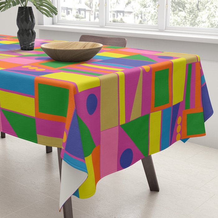 Modtastic Colorful Mid Century Modern Fun Retro Geometric Pattern Tablecloth Gallery Image 3