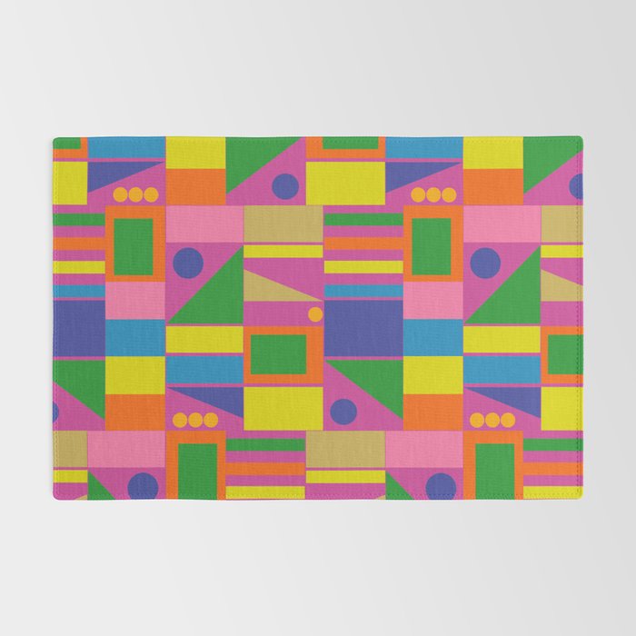 Modtastic Colorful Mid Century Modern Fun Retro Geometric Pattern Rug Gallery Image 2