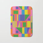 Modtastic Colorful Mid Century Modern Fun Retro Geometric Pattern Bath Mat Gallery Image 1